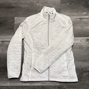 Marmot Quilted Jacket Audi Dealer Issued Lightweight Puffer White, Women's Large
